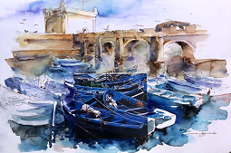 Stage aquarelle en plein air à Essaouira, sur la côte atlantique du Maroc