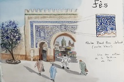 Stage Carnet de voyage au Maroc (*Stage aquarelle à Fès, Meknes, Volubilis)